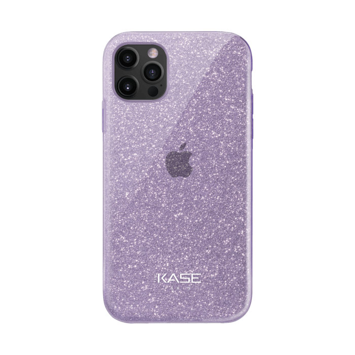 Coque slim&nbsp;paillet&eacute;e &eacute;tincelante pour Apple iPhone 12/12 Pro, Violet