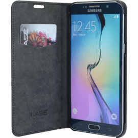 Coque Clapet Slim avec Stand pour Samsung Galaxy S6 Edge Plus, Noir