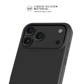 Coque antichoc en gel de silicone doux pour 55% de plastique recycl&eacute; Apple iPhone 18 Pro Max, Noir satin
