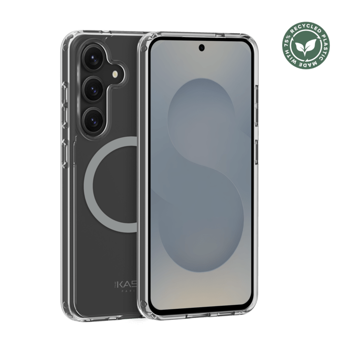 Coque antichoc magn&eacute;tique invisible Fabriqu&eacute; Avec du 75% Plastique Recycl&eacute; pour Samsung Galaxy S25 5G, Transparente