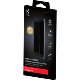 Protection d'&eacute;cran en verre tremp&eacute; (100% de surface couverte) pour Huawei P9, Noir