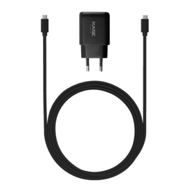 Chargeur mural PowerPort Speed LITE 20 W double USB UE + c&acirc;ble de charge/synchronisation rapide USB-C vers USB-C, noir