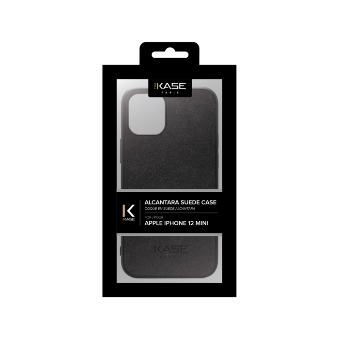 Coque en Su&egrave;de Alcantara pour Apple iPhone 12 mini, Noir Minuit