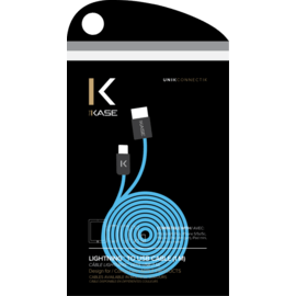 Câble Lightning Plat vers USB (1m), Bleu Ciel