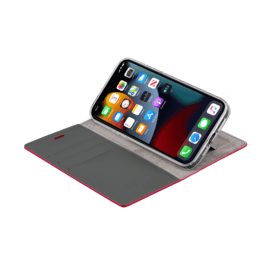 Diarycase 2.0 Coque clapet en cuir v&eacute;ritable avec support aimant&eacute; pour Apple iPhone 13 Pro, Rouge Bordeaux