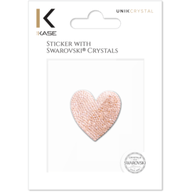 Sticker cristaux Swarovski&reg; &agrave; roche ultra fine, C&oelig;ur ombre dor&eacute;e