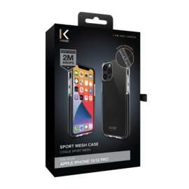 Coque Sport mesh pour Apple iPhone 12/12 Pro, Noir de jais