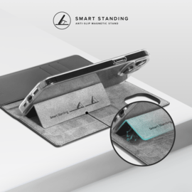 Diarycase 2.0 Coque clapet en cuir véritable avec support aimanté et fabriqué avec un étui en plastique recyclé pour Apple iPhone 15, Noir Minuit