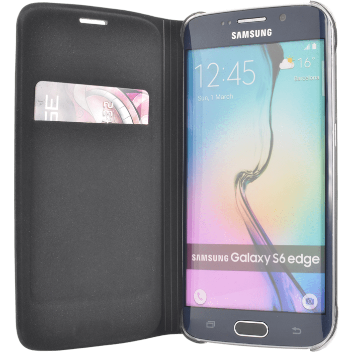 Etui &agrave; clapet pour Samsung Galaxy S6 Edge, Noir Cosmos