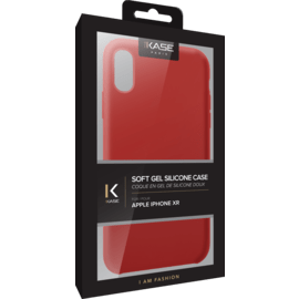 Coque en Gel de Silicone Doux pour Apple iPhone XR, Rouge Ardent