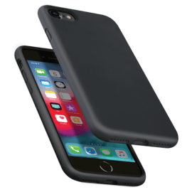 Case Anti-Shock Soft Gel Silicone Case for Apple iPhone 7/8, Satin Black