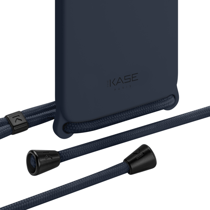 Coque en gel de silicone doux en bandouli&egrave;re pour Apple iPhone 12 Pro Max, Bleu Oxford