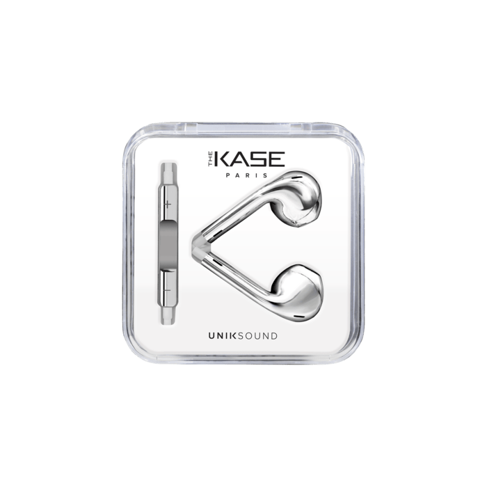 K Ecouteur avec micro et t&eacute;l&eacute;commande, Chrome Argent