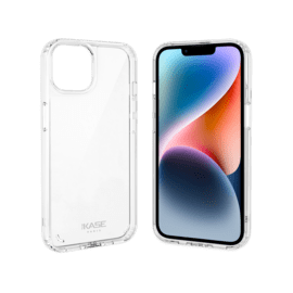 Coque antibact&eacute;rienne antichoc hybride invisible pour Apple iPhone 14 Plus, Transparente