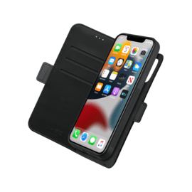 Robusto portafoglio magnetico 2 in 1 e custodia per Apple iPhone 13 mini, Onyx Black