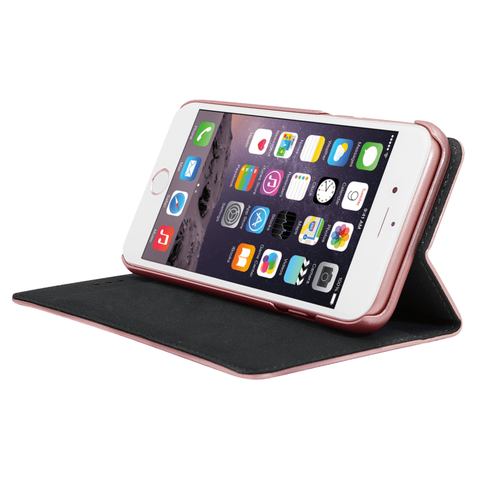 &Eacute;tui et Coque slim magn&eacute;tique 2-en-1 pour Apple iPhone 6/6s/7/8/SE 2020, Or Rose