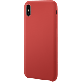 Coque en Gel de Silicone Doux pour Apple iPhone XS Max, Rouge Ardent