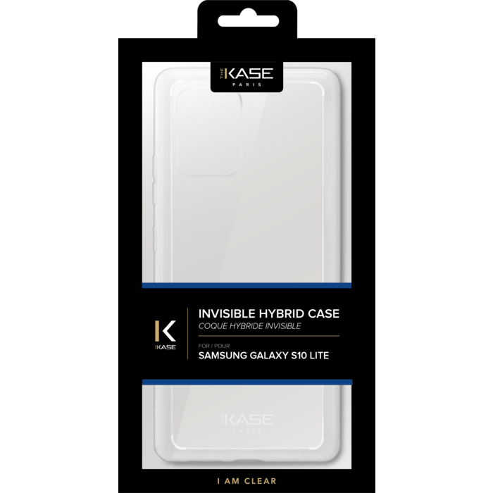 Coque hybride invisible pour Samsung Galaxy S10 Lite, Transparente