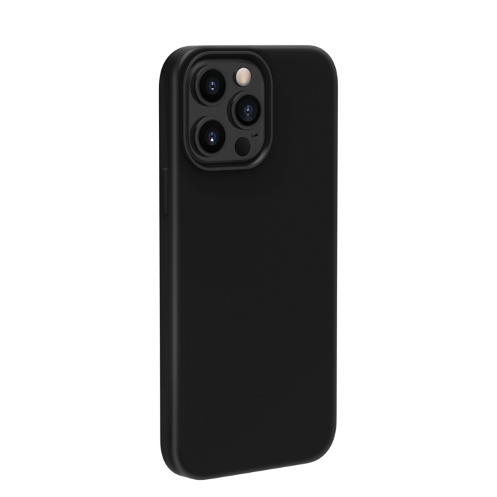 Coque antichoc en gel de silicone doux pour Apple iPhone 13 Pro Max, Noir satin