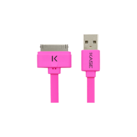 Case Flat Cable 30-pin to USB (1m) for Apple, Hot Pink