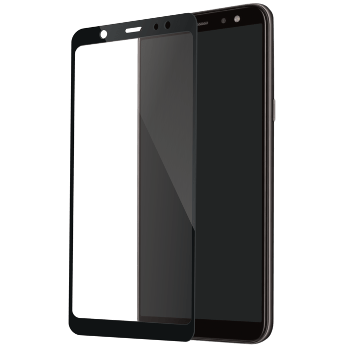 Protection d'écran en verre trempé (100% de surface couverte) pour Samsung Galaxy A6+ (2018), Noir