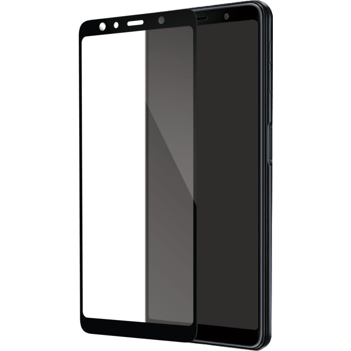 Protection d'écran en verre trempé (100% de surface couverte) pour Samsung Galaxy A7 2018, Noir