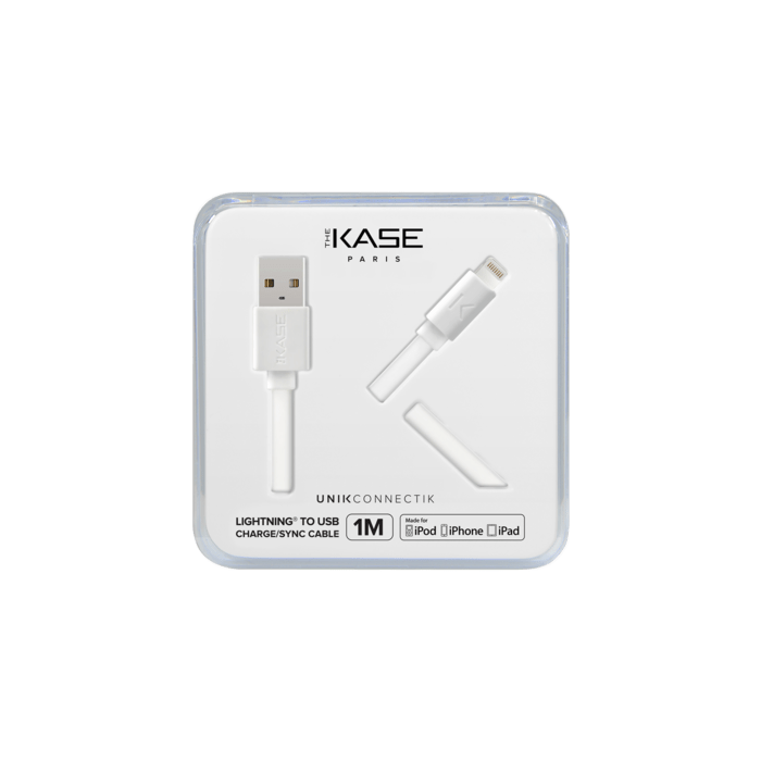 C&acirc;ble Lightning certifi&eacute; MFi Apple Charge/Sync (1M) Blanc Lumineux