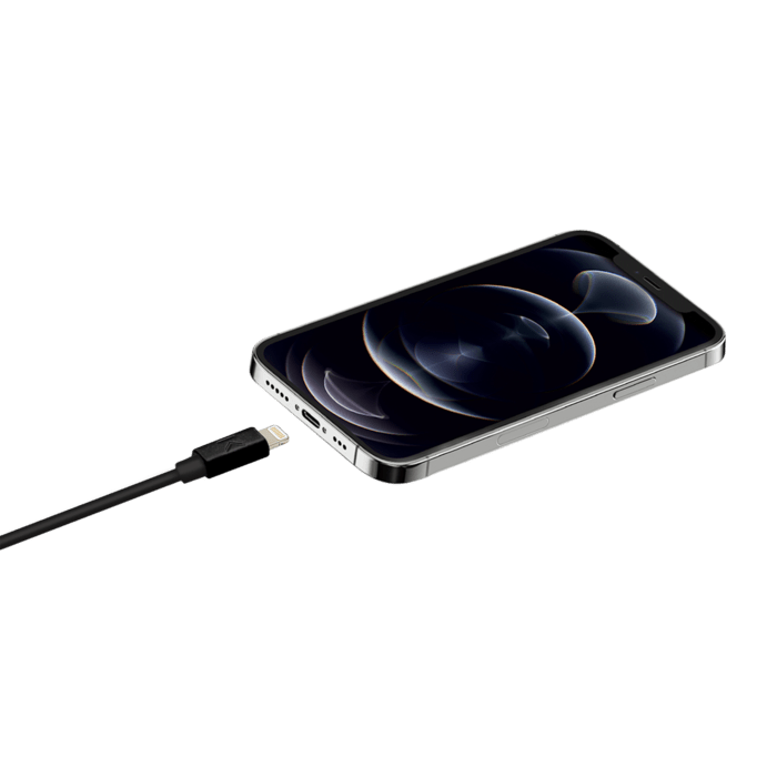 Câble Lightning certifié MFi Apple Charge Speed 3A charge/ sync (0.3M), Noir de jais
