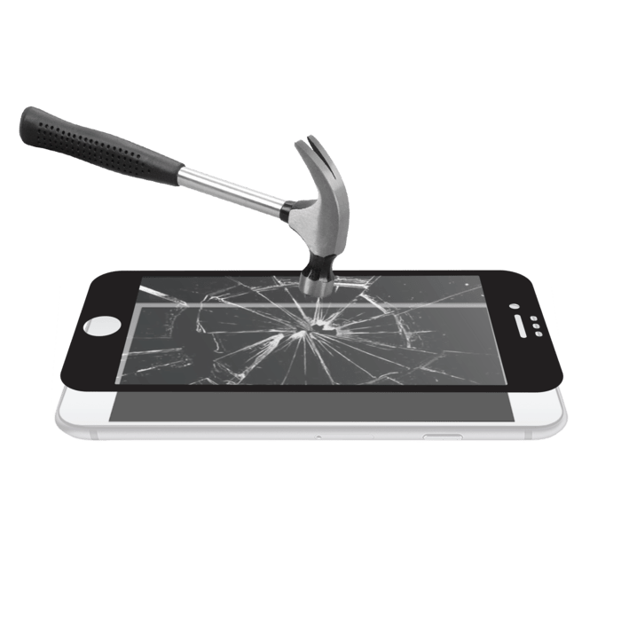 Protection d&rsquo;&eacute;cran antibact&eacute;rienne en verre tremp&eacute; ultra-r&eacute;sistant &agrave; bords incurv&eacute;s pour Apple iPhone 6/6s/7/8/SE 2020, Noir