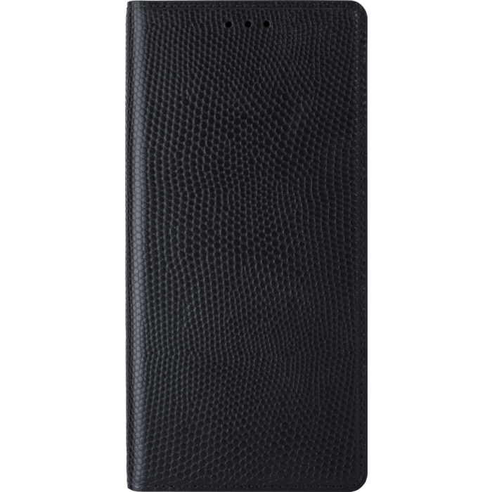 Diarycase Coque clapet en cuir v&eacute;ritable avec support aimant&eacute; pour Samsung Galaxy S7 Edge, Noir L&eacute;zard