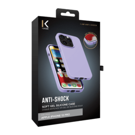 Coque antichoc en gel de silicone doux pour Apple iPhone 13 Pro, Violet Lilas