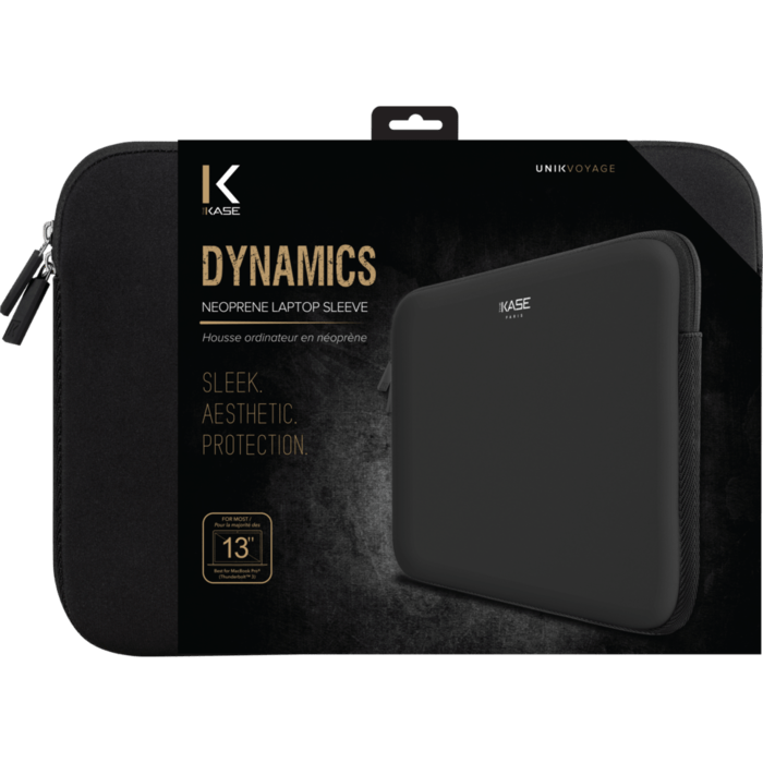 Dynamics Housse ordinateur portable en néoprène pour Macbook 13', Noir de jais