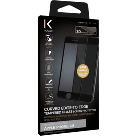 Protection d'&eacute;cran en verre tremp&eacute; Bord &agrave; Bord Incurv&eacute; pour Apple iPhone 6 Plus/6s Plus, Noir