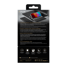 Diarycase 2.0 Coque clapet en cuir véritable avec support aimanté pour Apple iPhone 15 Pro Max, Noir Minuit
