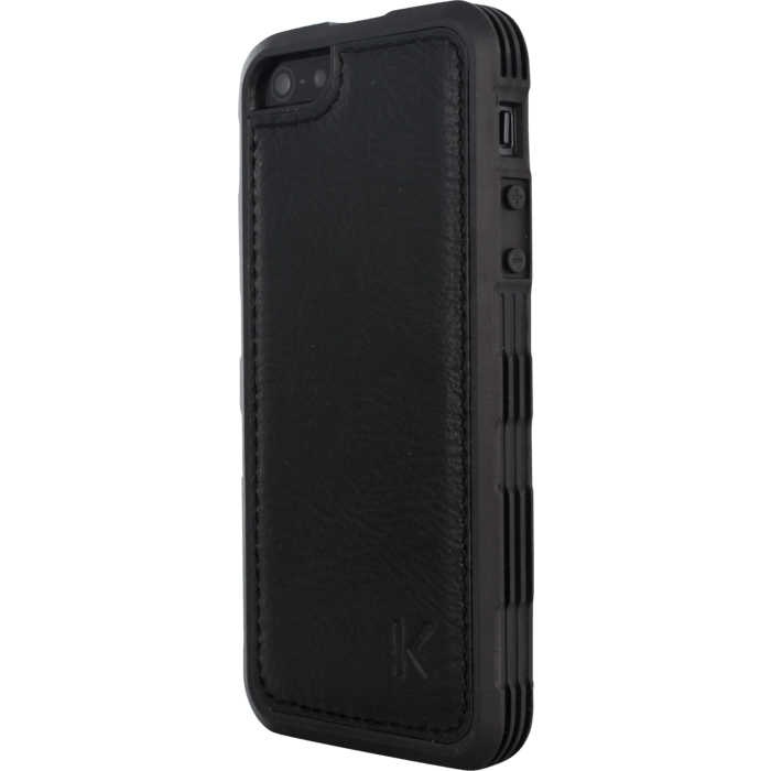 Coque Antichoc pour Apple iPhone 5/5s/SE, Cuir V&eacute;ritable Noir