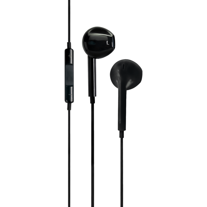 K Ecouteur avec micro et t&eacute;l&eacute;commande, Noir brillant