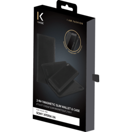 &Eacute;tui et Coque slim magn&eacute;tique 2-en-1 pour Sony Xperia XA, Noir