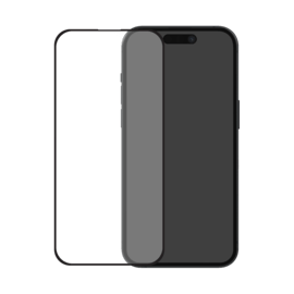 Protection d’écran antibactérienne en verre trempé ultra-résistant à bords incurvés (60% verre trempé recyclé) pour Apple iPhone 16, Noir