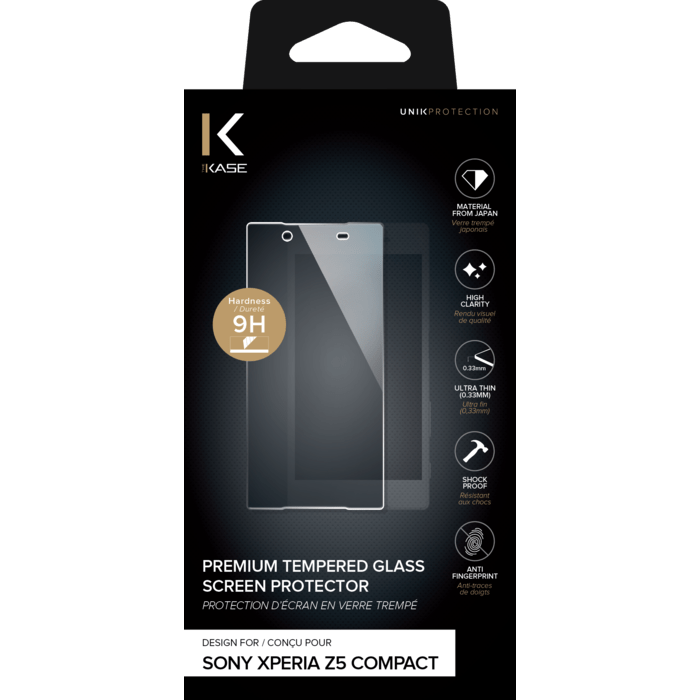 Protection d'écran premium en verre trempé pour Sony Xperia Z5 Compact, Transparent