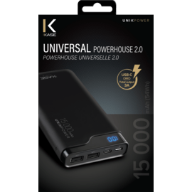 PowerHouse universelle batterie externe 2.0 15000mAh, Noir