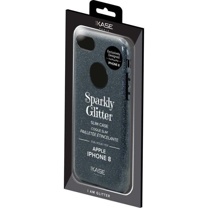(Edition spéciale) Coque slim pailletée étincelante pour Apple iPhone 8, Noir