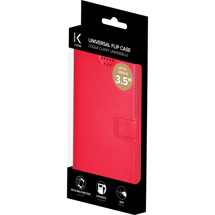 Coque clapet Universelle pour Smartphone (jusqu &agrave; 3.5 pouce), Lipstick Rouge