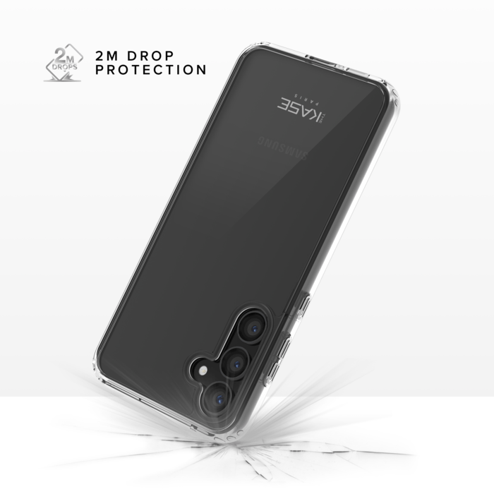 Coque hybride invisible fabriqu&eacute;e &agrave; 83 % de plastique recycl&eacute; pour Samsung Galaxy A55 5G 2024, transparente
