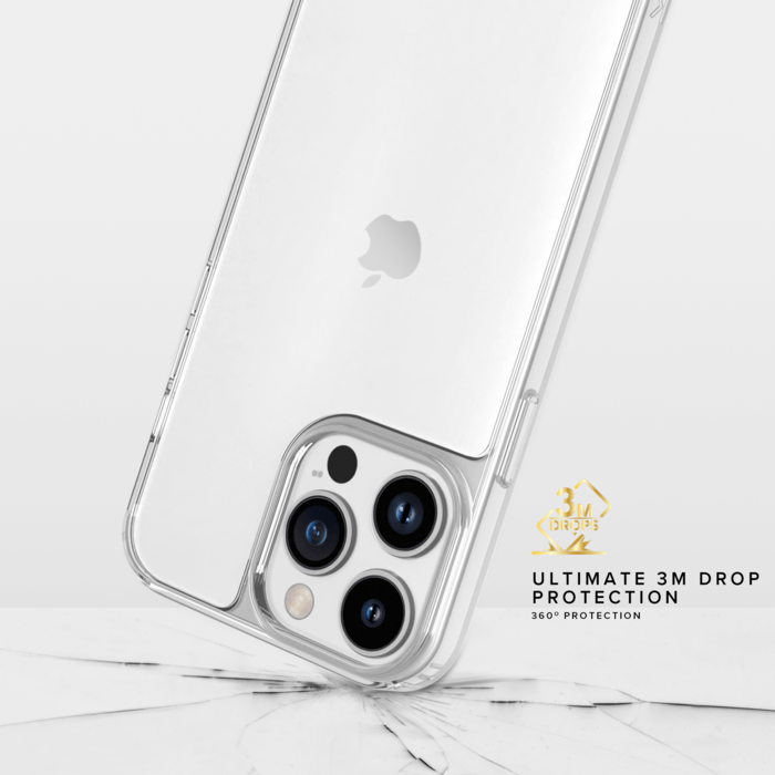 Coque antibact&eacute;rienne antichoc hybride invisible pour Apple iPhone 13 Pro, Transparente