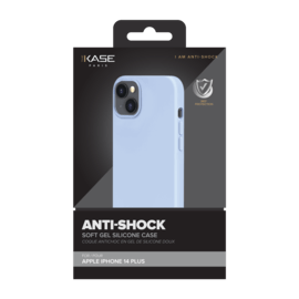 Coque antichoc en gel de silicone doux pour Apple iPhone 14 Plus, Bleu Lilas