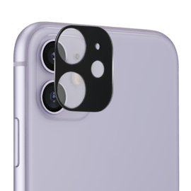 (O) Protection pour objectif d'appareil photo premium en verre tremp&eacute; Apple iPhone 11, Noir