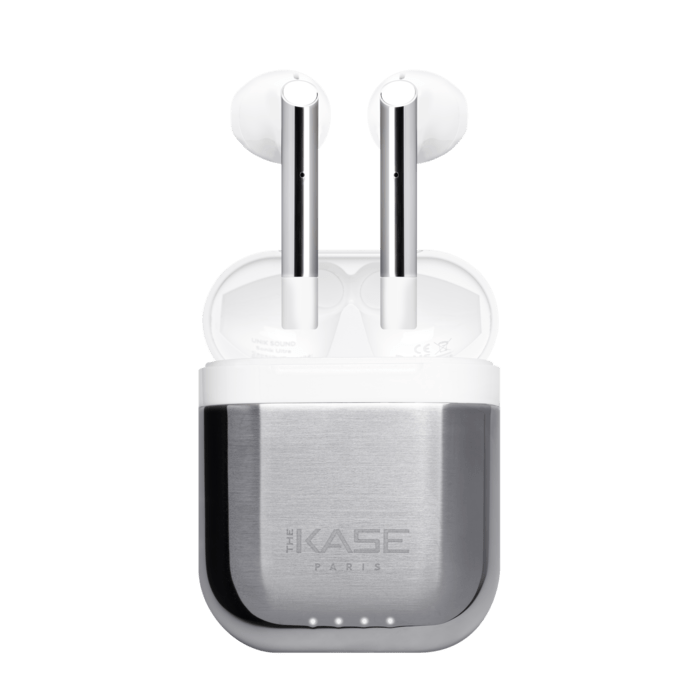 Auricolari True Wireless Sonik Ultra On-Ear con custodia di ricarica, argento titanio