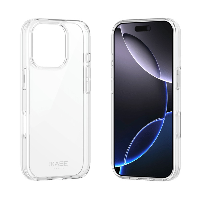 Coque hybride invisible fabriqu&eacute;e &agrave; 83 % de plastique recycl&eacute; pour Apple iPhone 16  Pro, transparente
