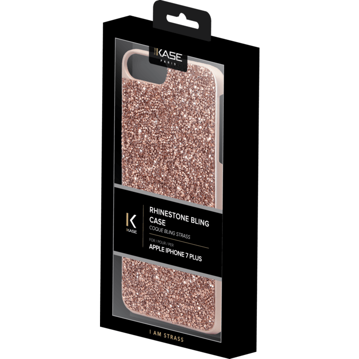 Étui en strass Bling pour Apple iPhone 6 Plus / 6s Plus / 7 Plus / 8 Plus, Rose Gold