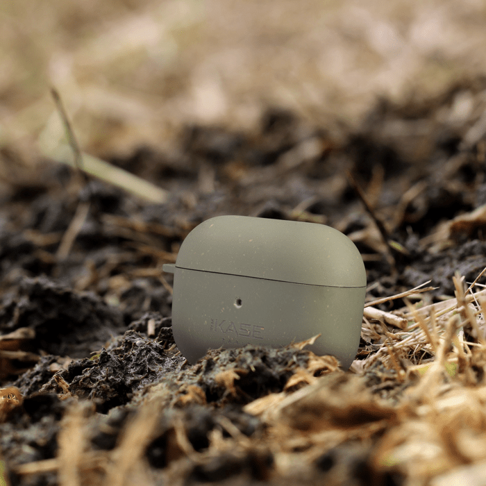 Coque antibact&eacute;rienne vegan bio 100 % z&eacute;ro d&eacute;chet pour Apple AirPods Pro, Vert olive